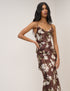 Chocolate Brown Floral Strappy Ellison Maxi Dress