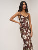 Chocolate Brown Floral Strappy Ellison Maxi