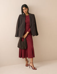 Red Jersey Drop Waist Tallulah Midi Dress