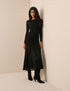 Black Jersey Ruched Tallulah Midi Dress