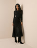 Black Jersey Ruched Tallulah Midi Dress