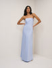 Soft Blue Satin Bandeau Arden Maxi Dress