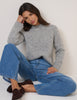 Grey Funnel Neck Knitted Jumper