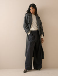 White Wool-Alpaca Ribbed Trim Jumper