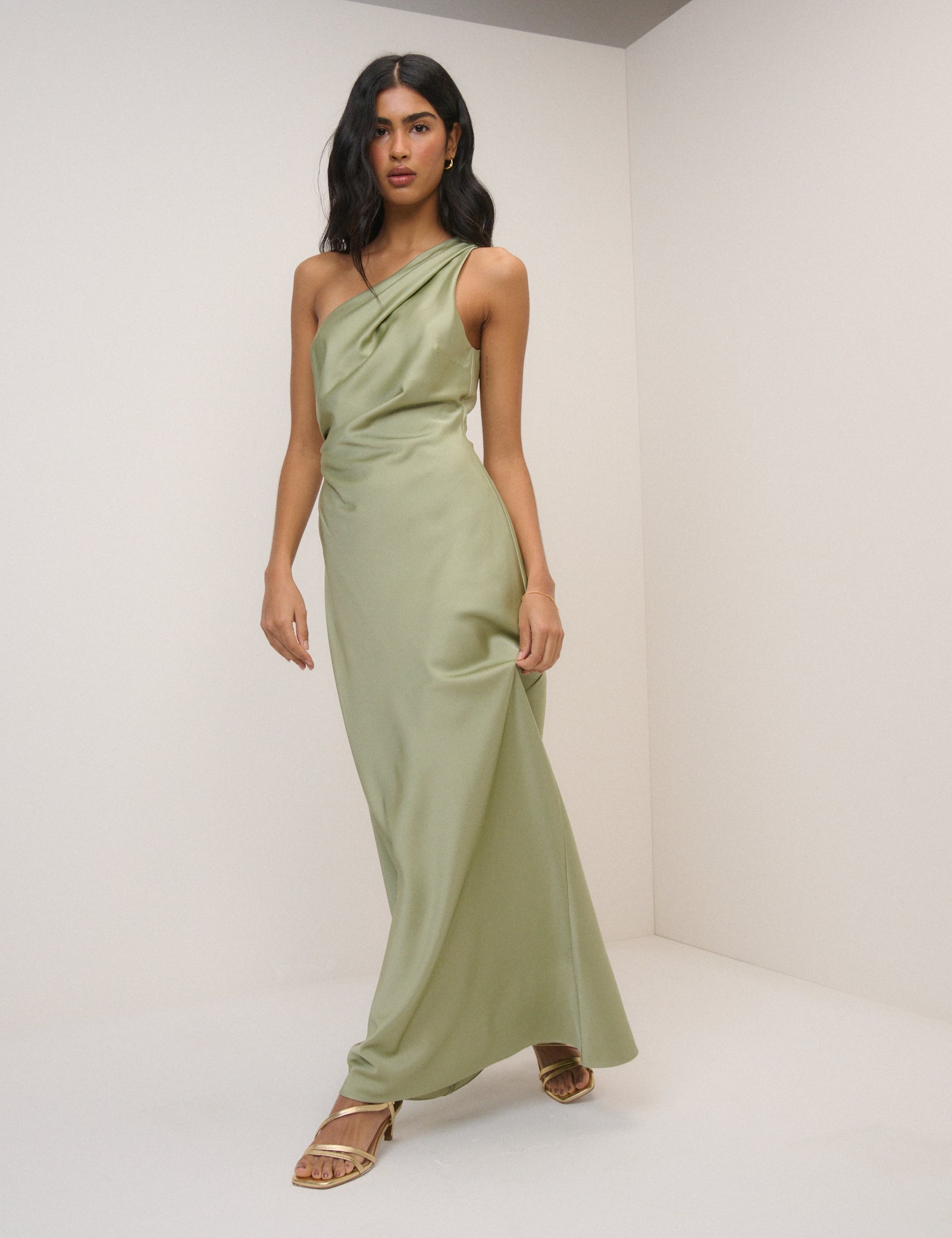 Sesame One-Shoulder Sleeveless Sloane Midaxi Dress