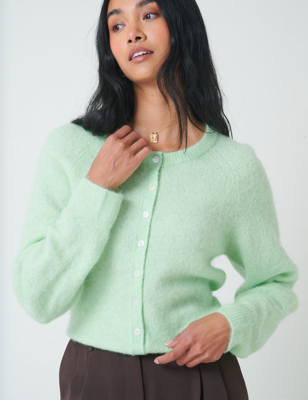 Mint Green Barrel Sleeve Cardigan