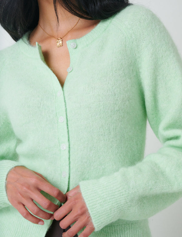 Mint Green Barrel Sleeve Cardigan