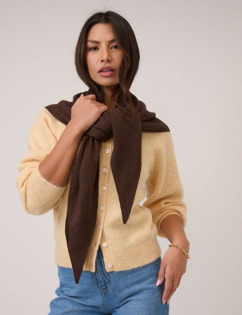 Butter Yellow Wool Blend Cardigan