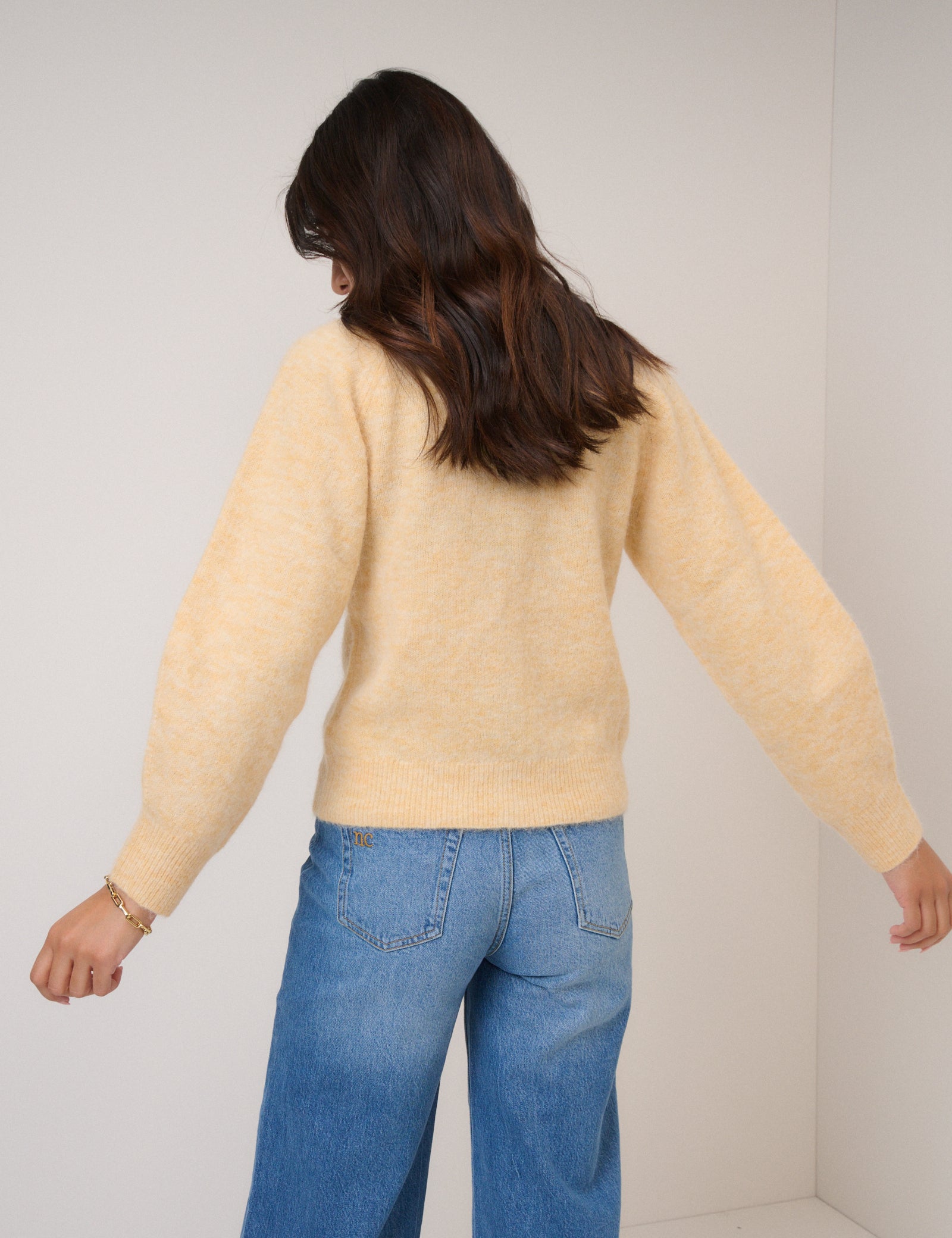 Butter Yellow Wool Blend Cardigan