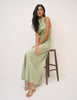 Sage Satin Column Devin Maxi Dress