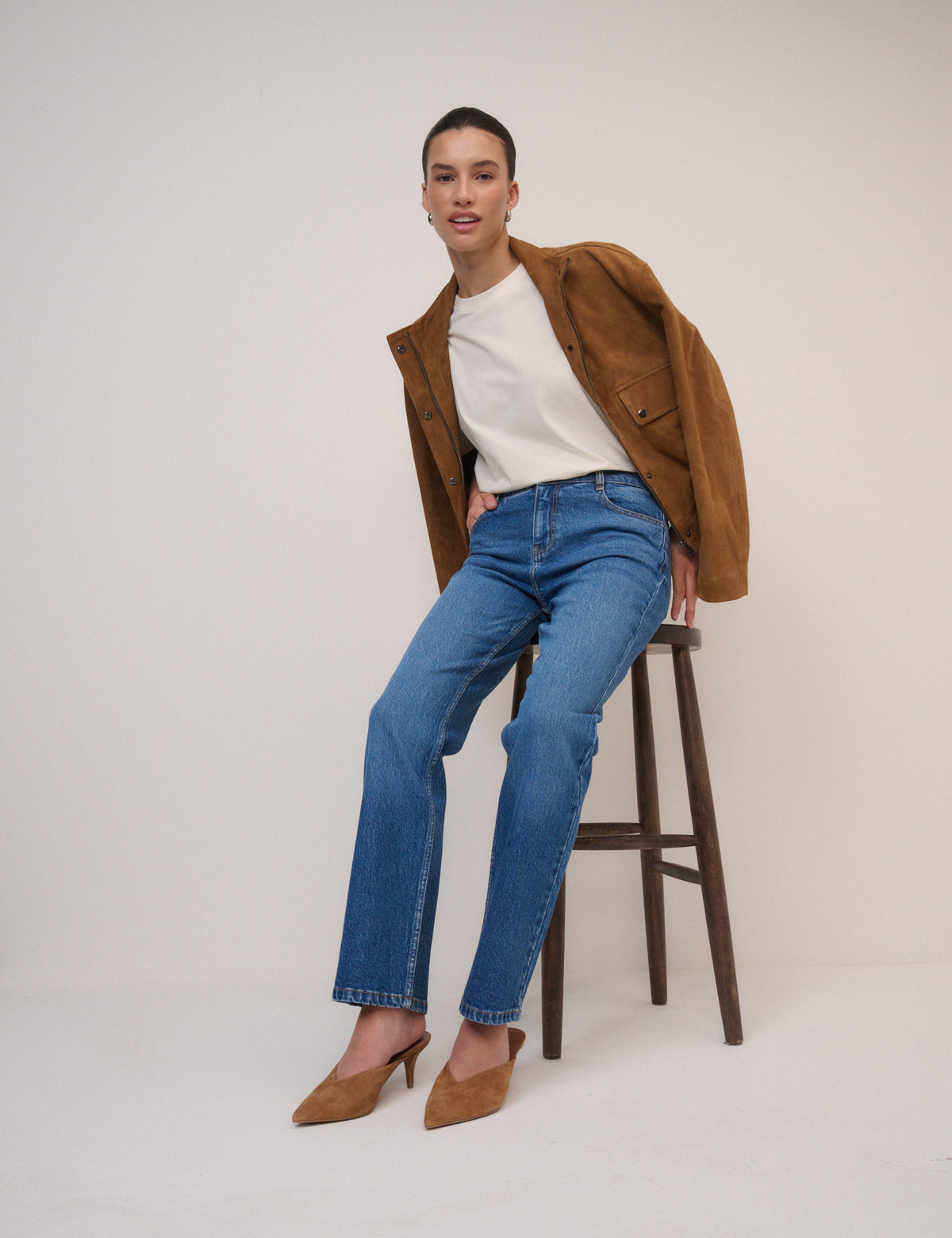 Blue Straight Leg Hoxton Jeans