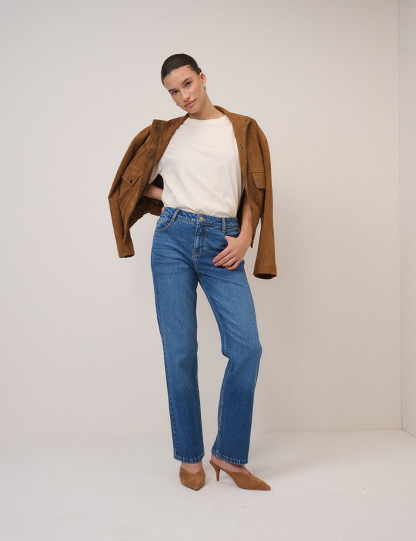 Blue Straight Leg Hoxton Jeans