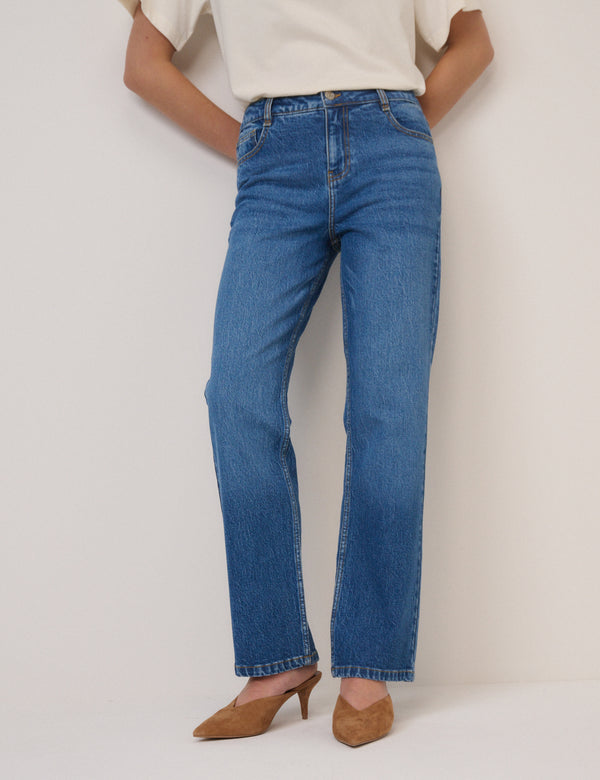 Blue Straight Leg Hoxton Jeans