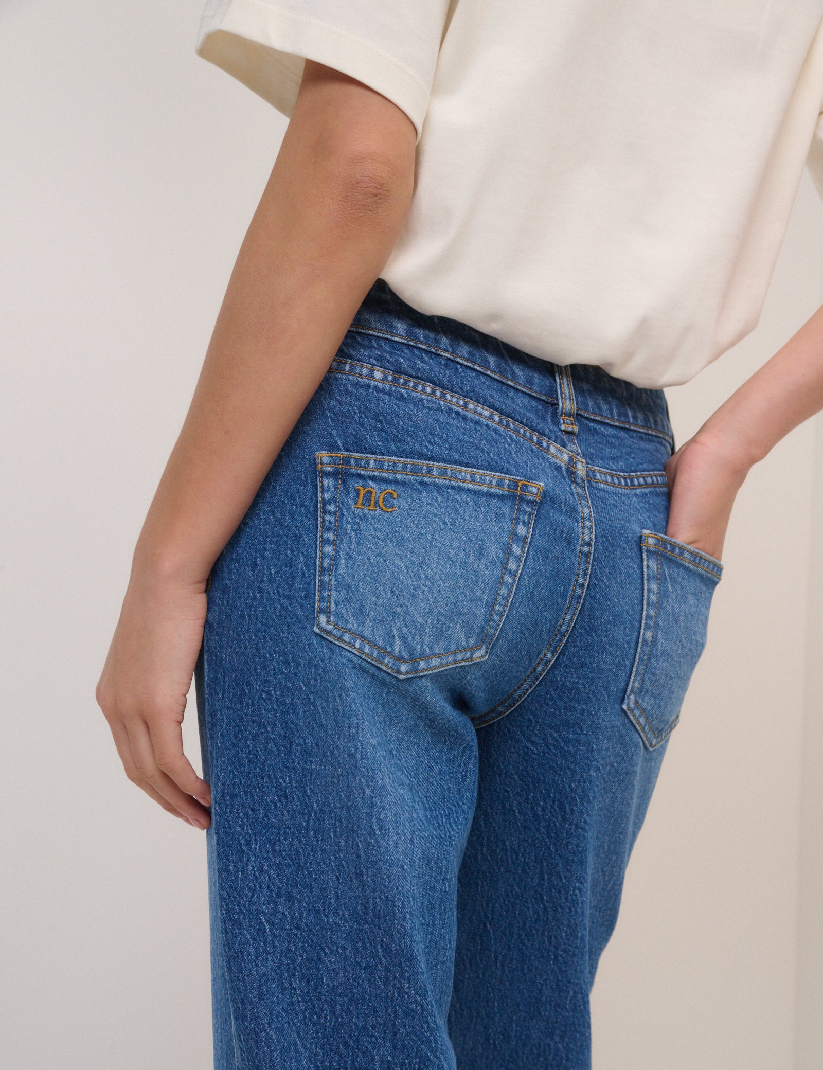 Blue Straight Leg Hoxton Jeans