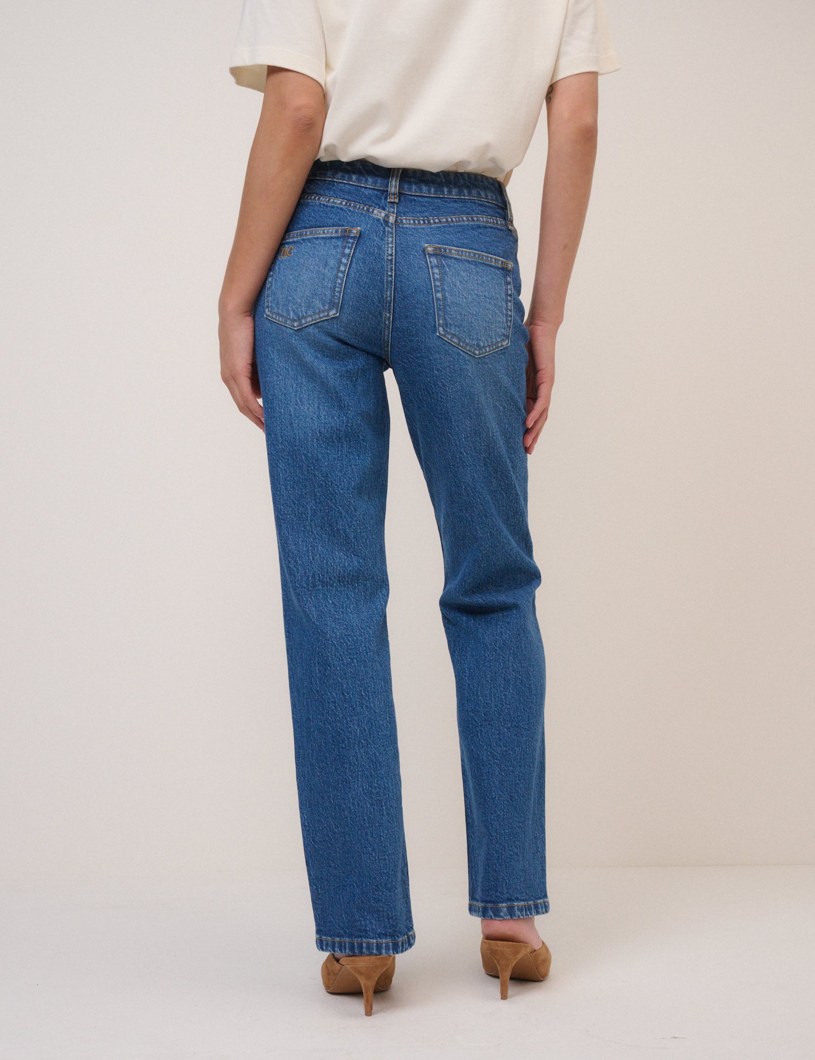 Blue Straight Leg Hoxton Jeans