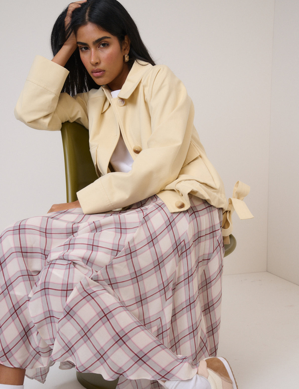 Butter Yellow Bow Detail Jacket