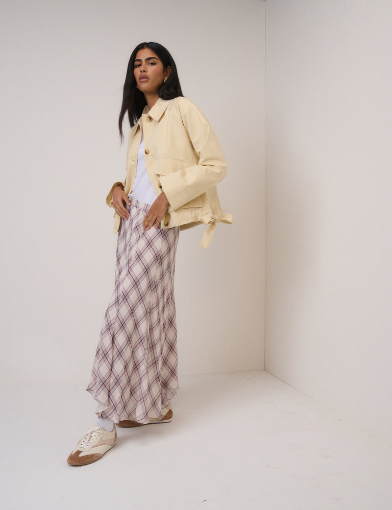 Butter Yellow Bow Detail Jacket