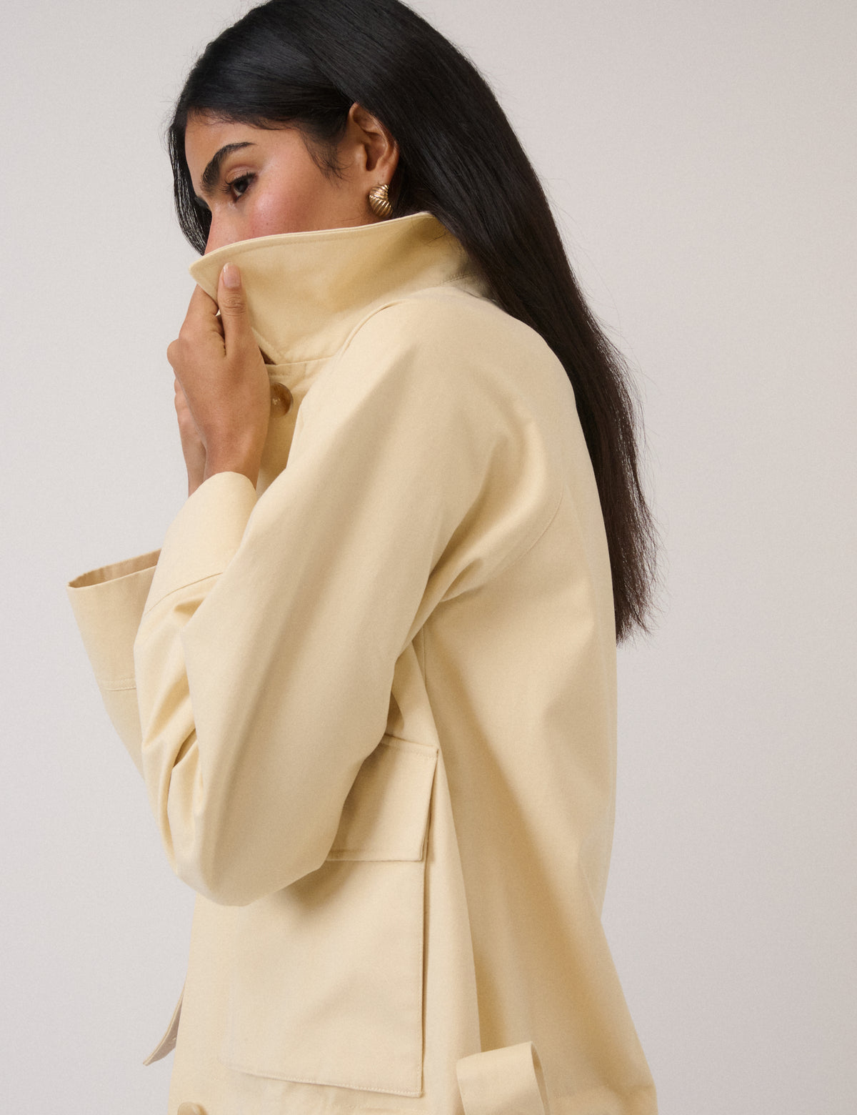 Butter Yellow Bow Detail Jacket