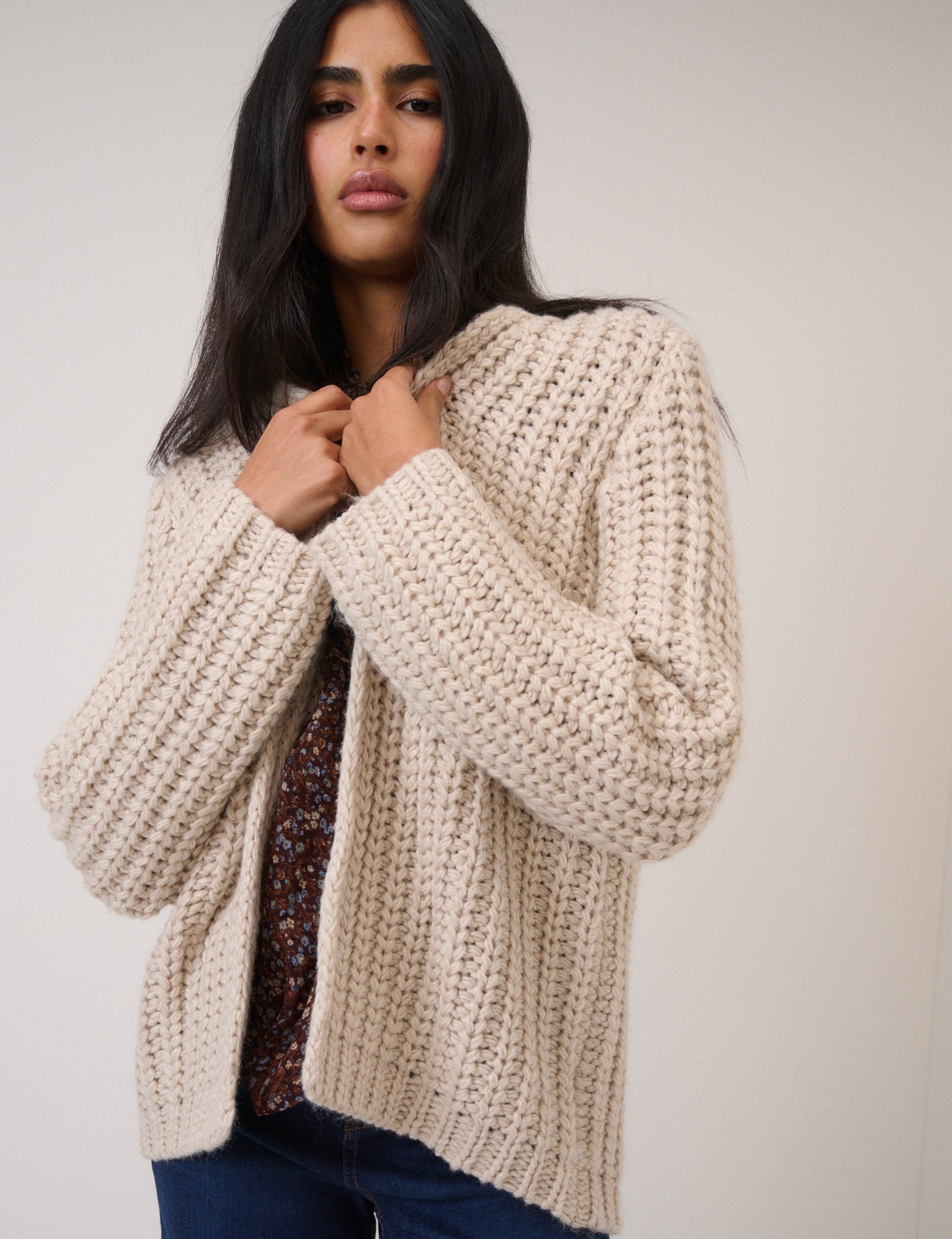 Cream Chunky Cardigan