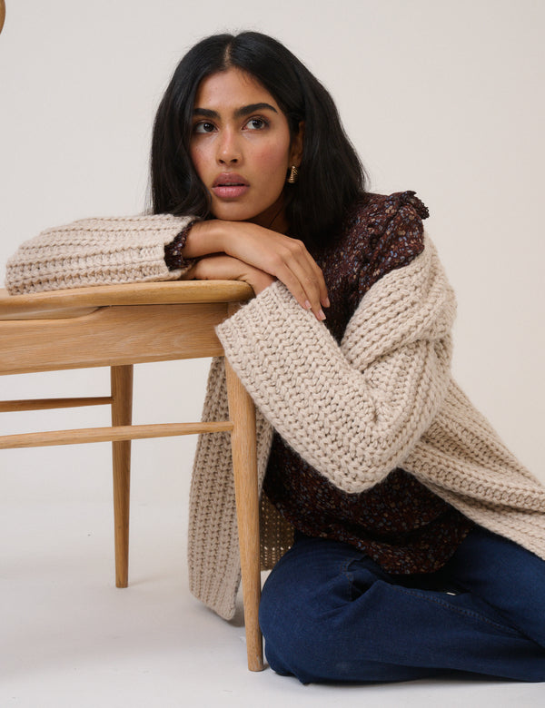Cream Chunky Cardigan