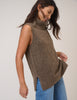 Brown Roll Neck Knitted Vest