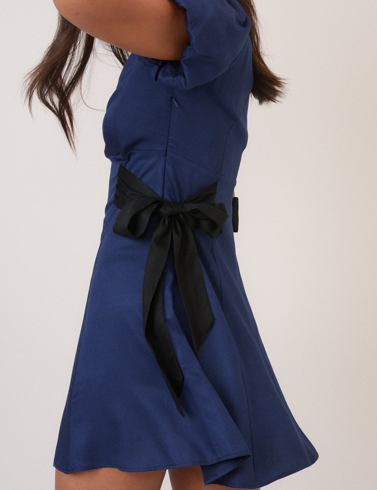 Navy Remi Bow Mini Dress