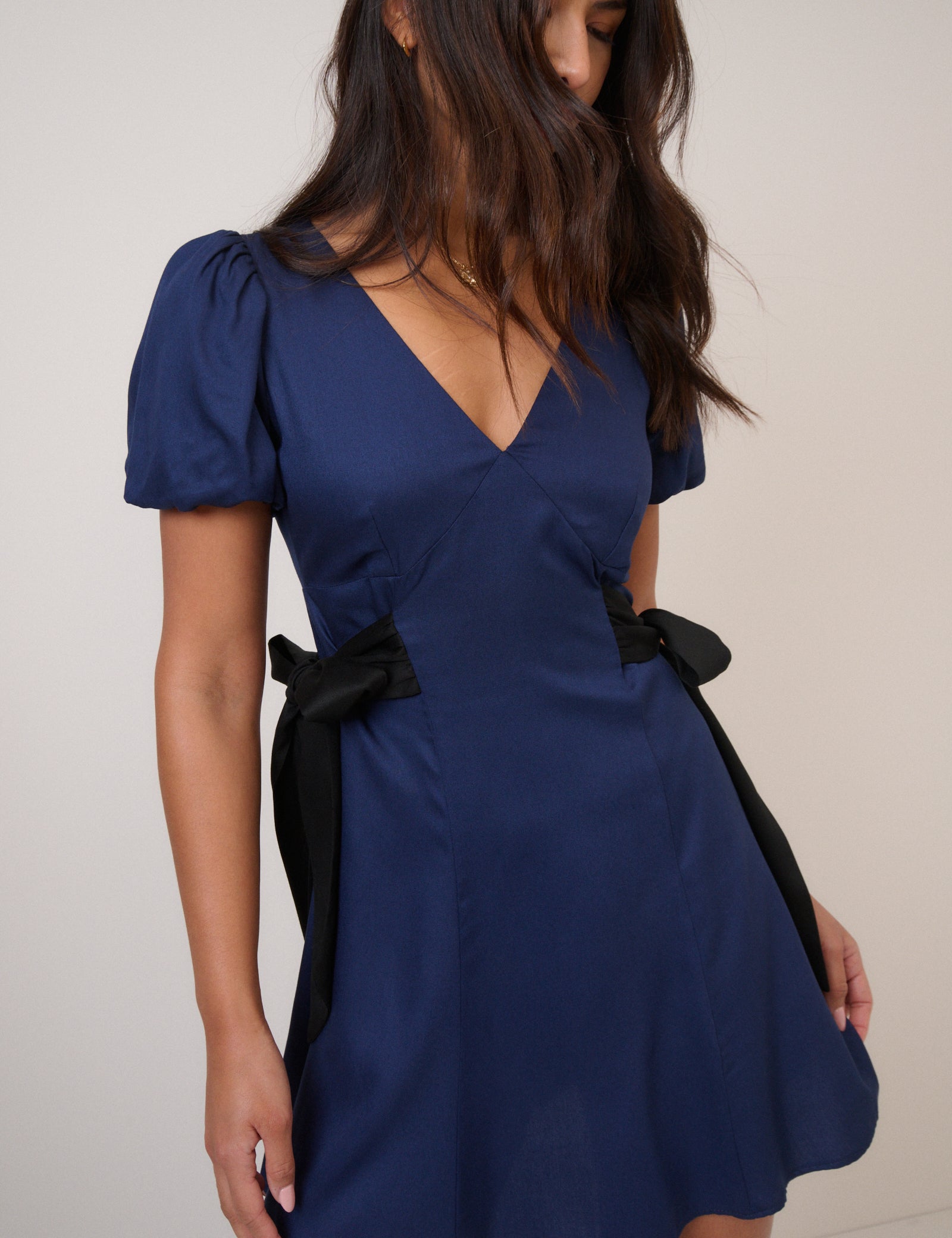 Navy Remi Bow Mini Dress