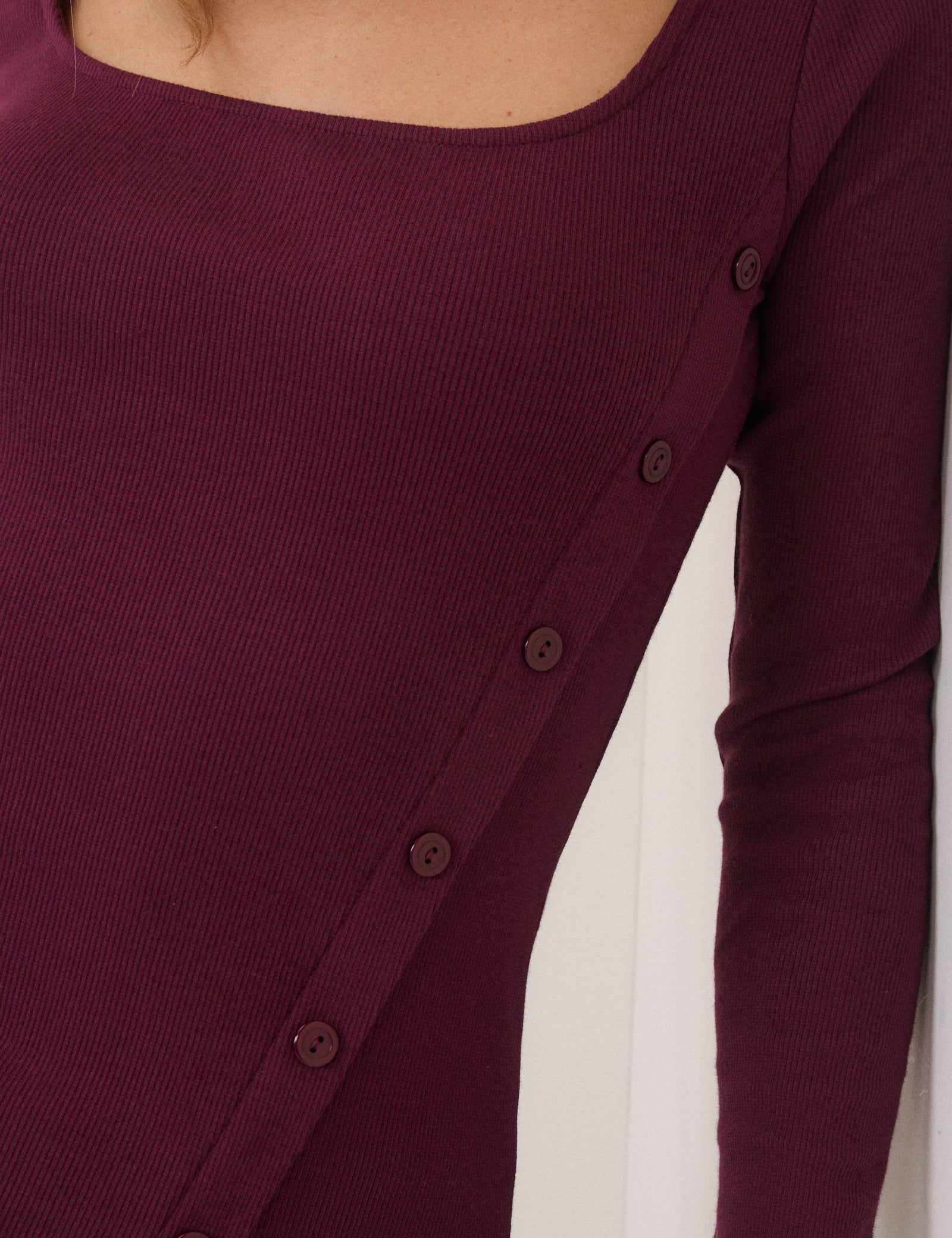 Purple Square Neck Asymmetric Top