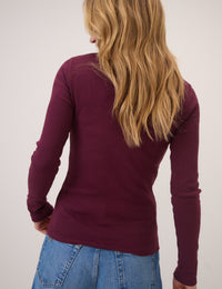 Purple Square Neck Asymmetric Top