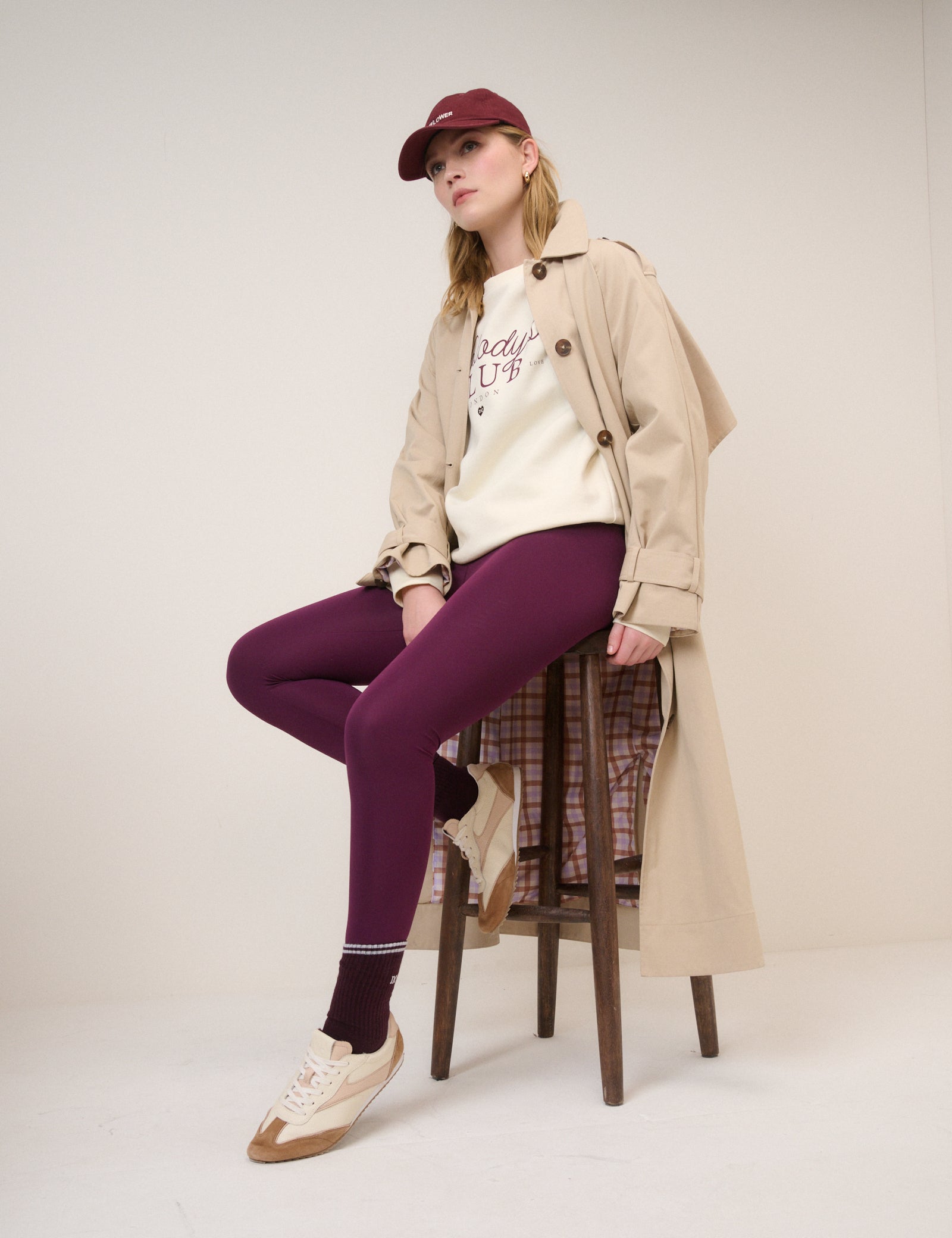 Burgundy Athleisure Leggings