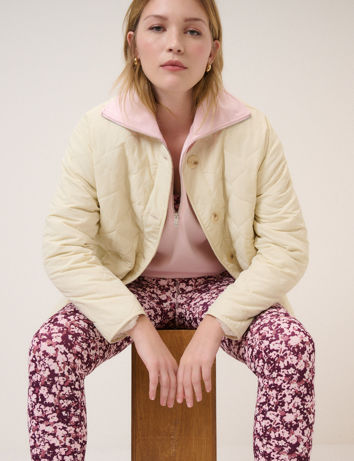 Pink Floral Athleisure Leggings