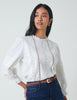 White Lace Trim Blouse