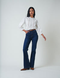 White Lace Trim Blouse