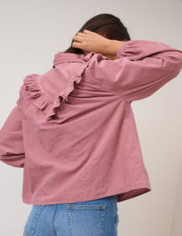 Pink Cord Frill Shirt