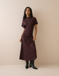 Chocolate Brown Jersey Niamh Midi Dress
