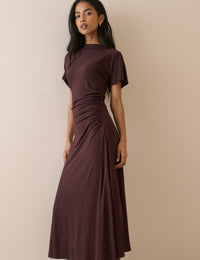 Chocolate Brown Jersey Niamh Midi Dress