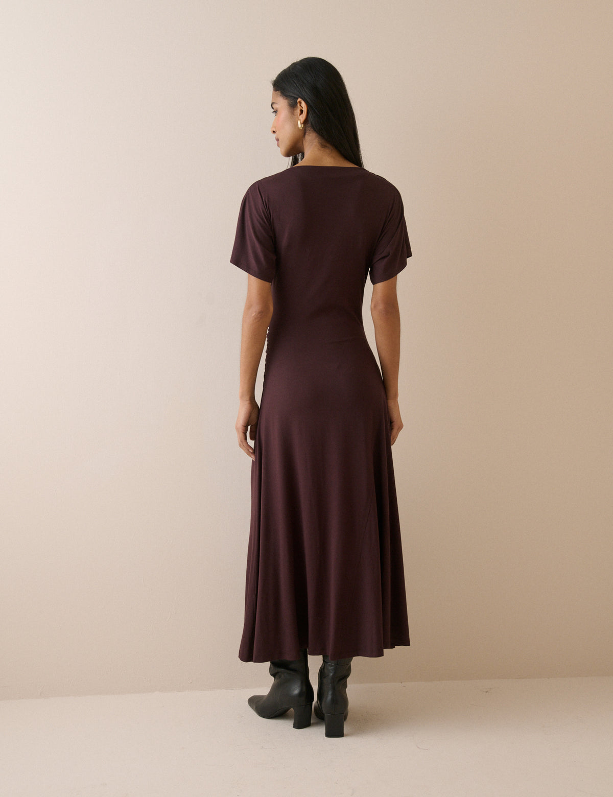 Chocolate Brown Jersey Niamh Midi Dress