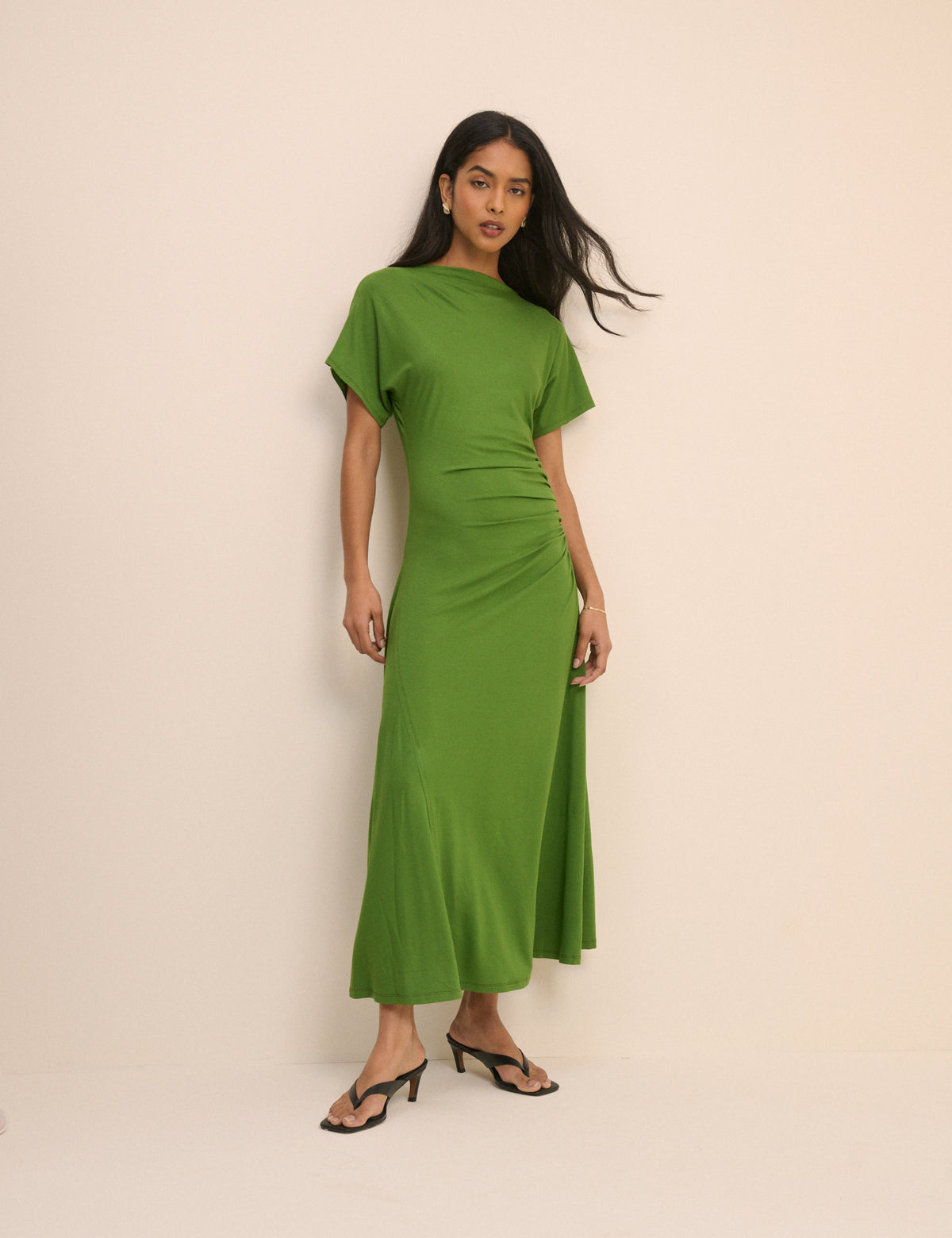 Green Jersey Niamh Midi Dress