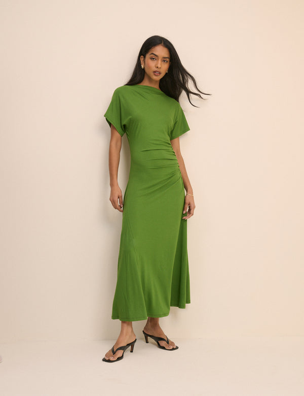 Green Jersey Niamh Midi Dress