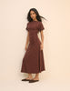 Brown Polka Dot Jersey Niamh Midi Dress