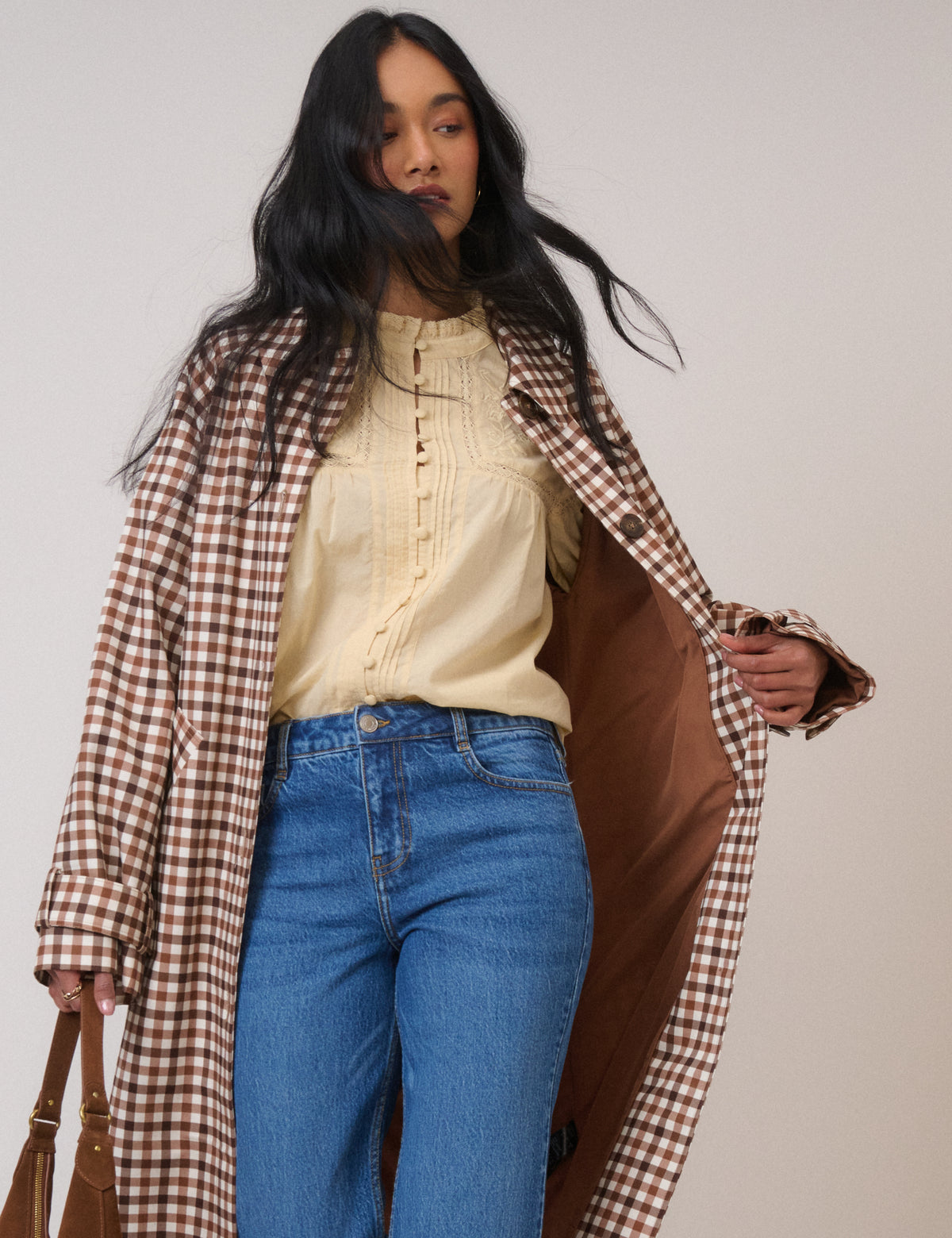 Butter Yellow Floral Embroidered High Neck Blouse