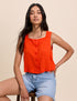 Orange Button Front Sammie Top