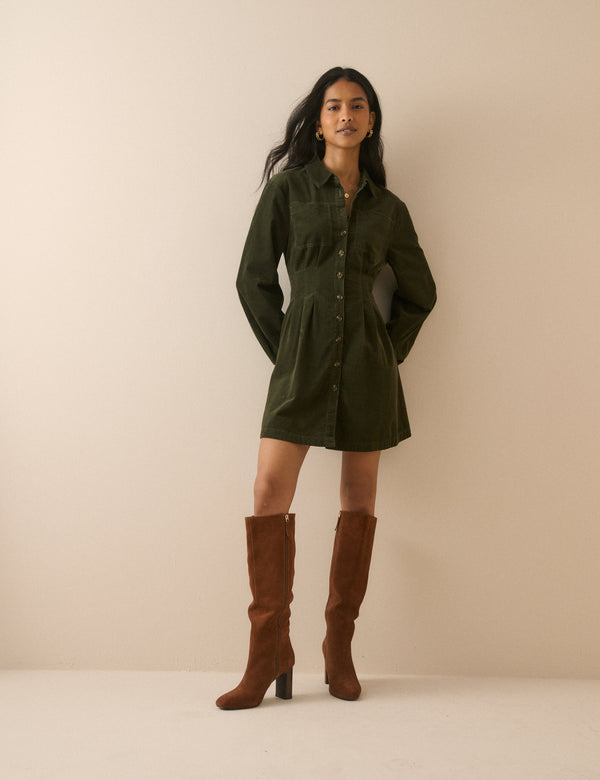 Green Cord Montego Mini Dress