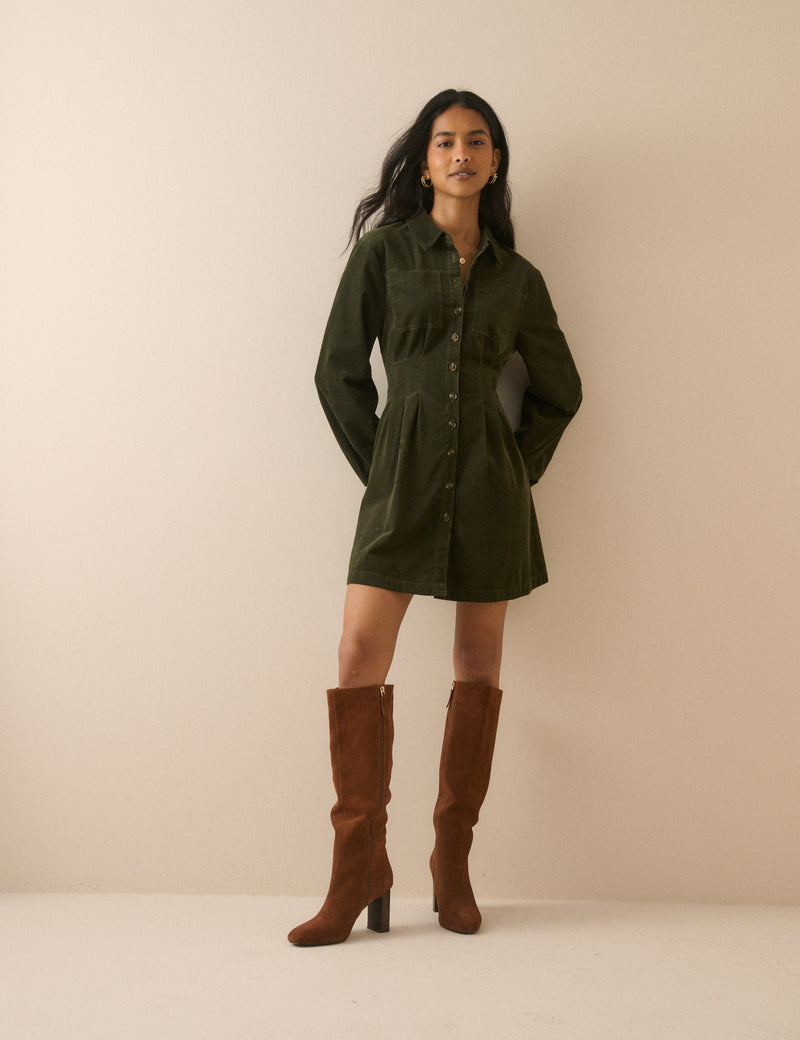 Green Cord Montego Mini Dress