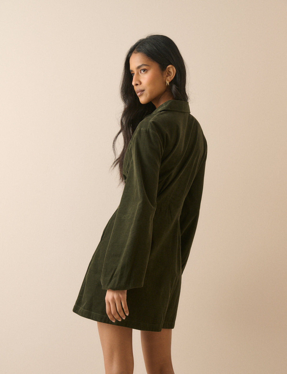 Green Cord Montego Mini Dress