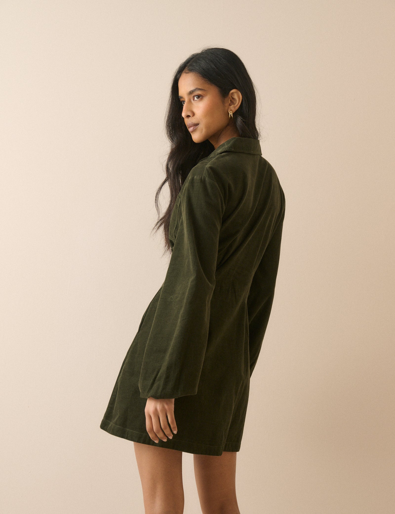 Green Cord Montego Mini Dress