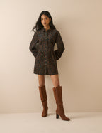 Black Floral Cord Montego Mini Dress