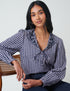 Pink And Navy Gingham Top