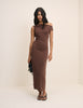 Brown Bethany Jersey Midi Dress