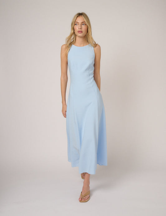 reign the night satin midi dress Light Blue Reign Midi Dress